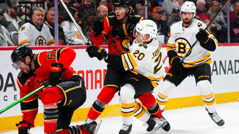 Bruins’ struggles continue with blowout loss to Senators 7-2
