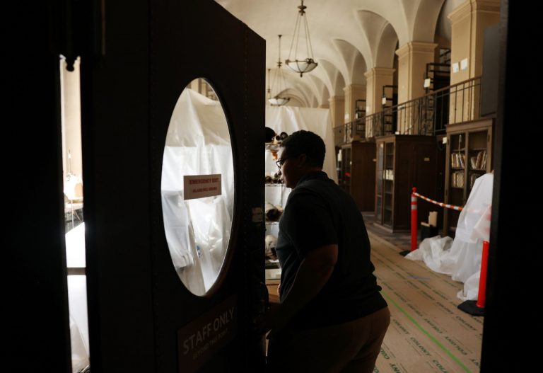 A locked door and myriad treasures beyond, in vast rooms deemed unusable at Boston Public Library