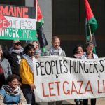 Pressley joins strikers, protesters at Gaza hunger strike rally